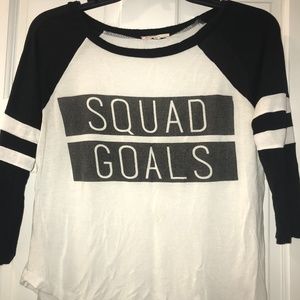 Long-sleeved, baseball jersey t-shirt